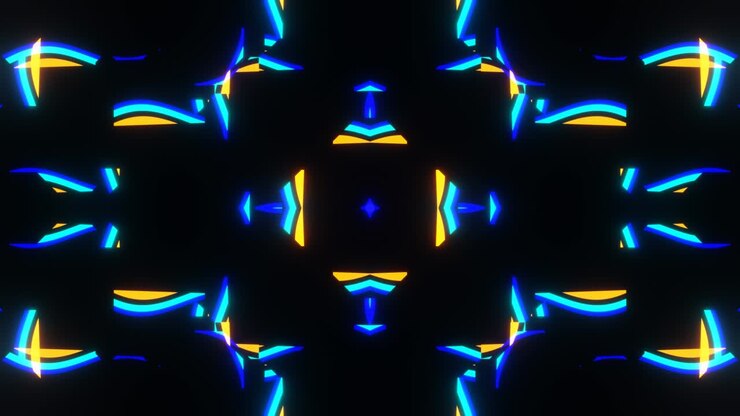 Bright neon abstract multicolored kaleidoscope