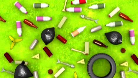 contaminación del medio ambiente. animación 3d en estilo de dibujos animados, en bucle.