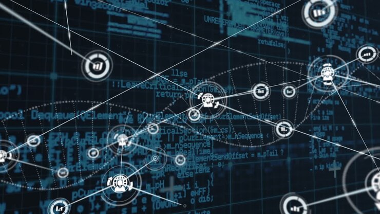 Animation of network of connections over data processing