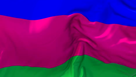 la bandera de la república de los pueblos de kubán ondeando en la animación de movimiento lento del viento. la bandera de textura de tela realista de 4k sopla suavemente en un día de viento con un fondo de bucle continuo sin costuras.
