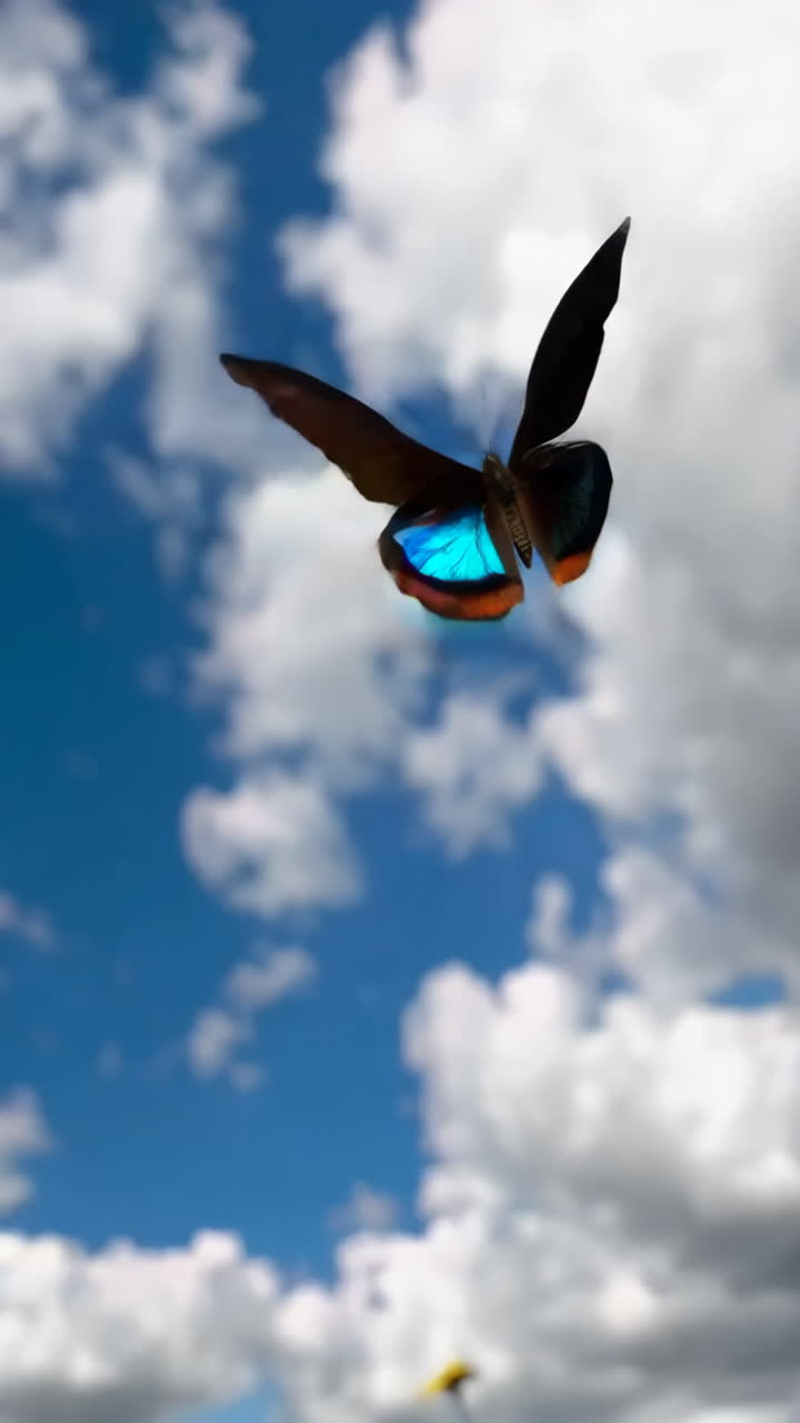 Beautiful Butterfly in a Colorful Flower Field