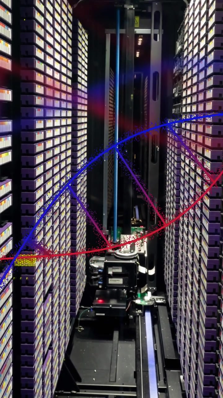 Animation of medical data processing over server room