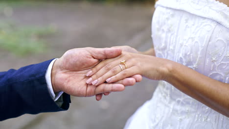 wedding ring, marriage and hands of closeup