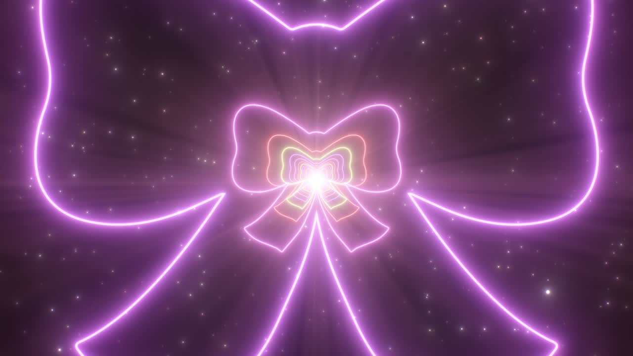 bellissima forma di arco a nastro astratto particelle di luce al neon tunnel - 4k seamless vj loop movimento animazione di sfondo