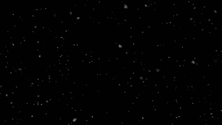 Animation of snow falling over black background