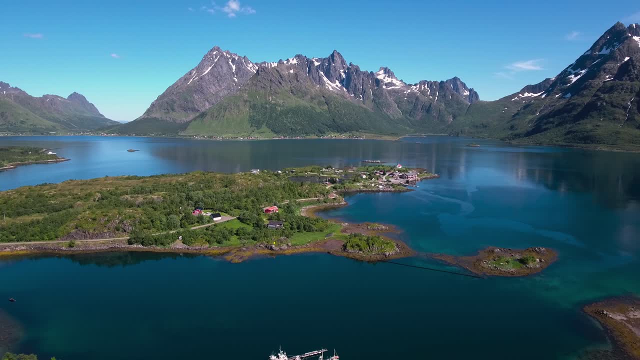 imágenes aéreas de la hermosa naturaleza de noruega.
