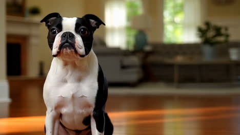 Boston Terrier in a house
