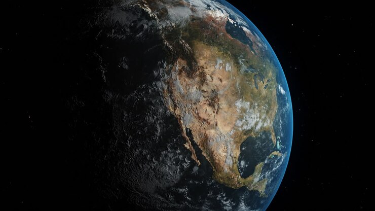 Vista del pianeta Terra del Nord America.