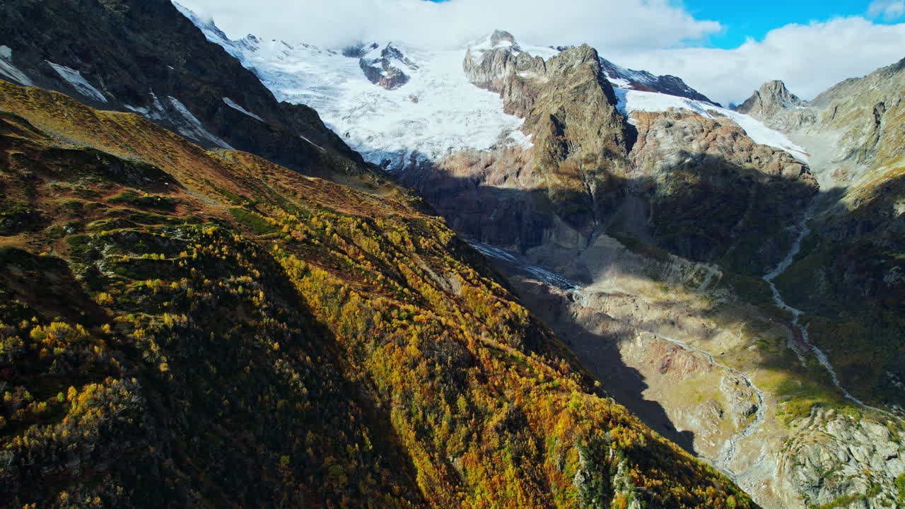 Autumn Mountain Scenery with Glacier