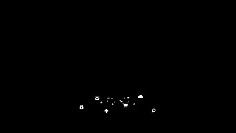 Kommunikationssymbole-Auf-Schwarzem-Hintergrund