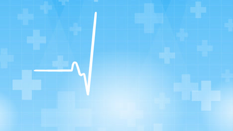 motion graphic of cardiogram on a blue background