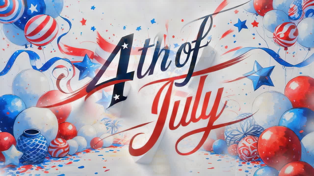 4th of July Celebration with Fireworks and Patriotic Decor