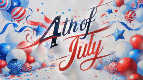4th of july celebration with fireworks and patriotic decor