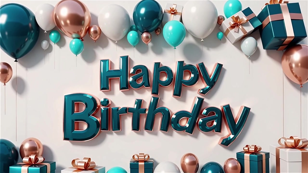 Sfondo di compleanno con palloncini e regali