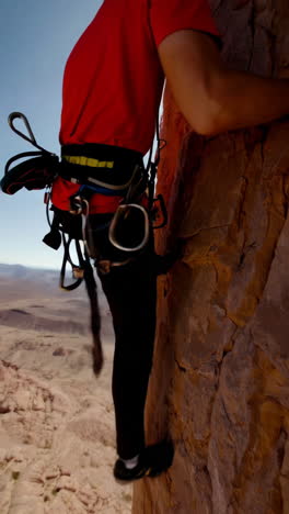 rock climbing in a desert canyon