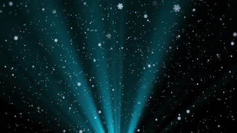 animation of christmas snow falling and glowing light
