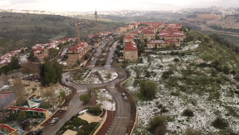 snowy residential area in the middle east