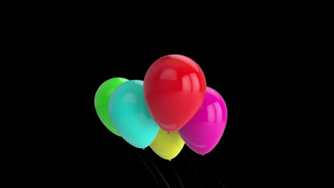 globos sobre un fondo negro
