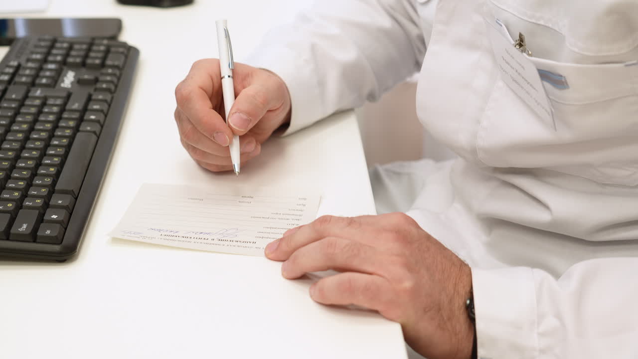 el médico escribiendo una receta