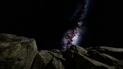 rutas de estrellas de astrofotografía de 4k sobre las paredes del cañón de piedra arenisca