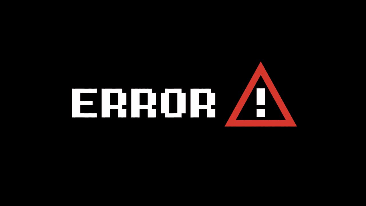Error glitch text effect animation. 4k video