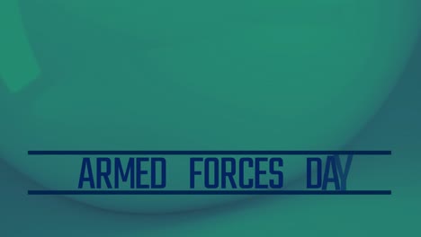 animación digital del banner de texto del día de las fuerzas armadas contra un fondo verde