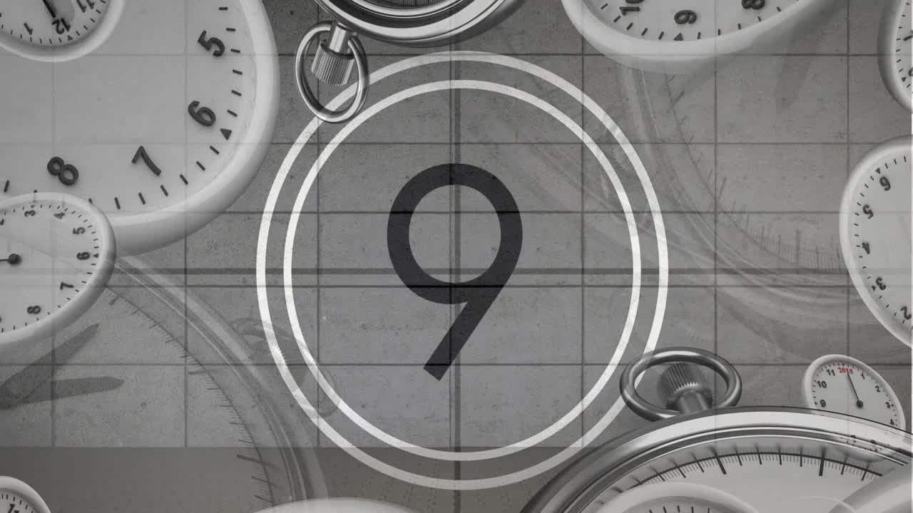 검은색과  ⁇ 색 4k 필름 카운트다운