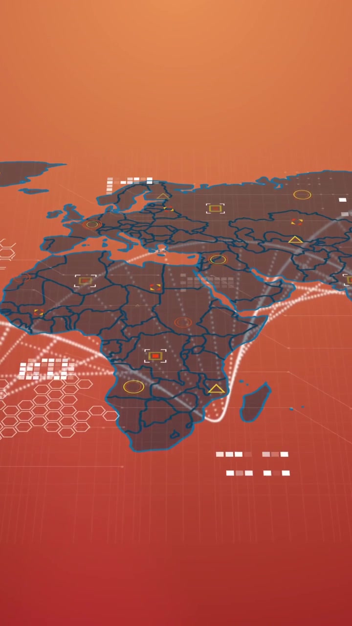 Animation of dna strand, world map and data processing