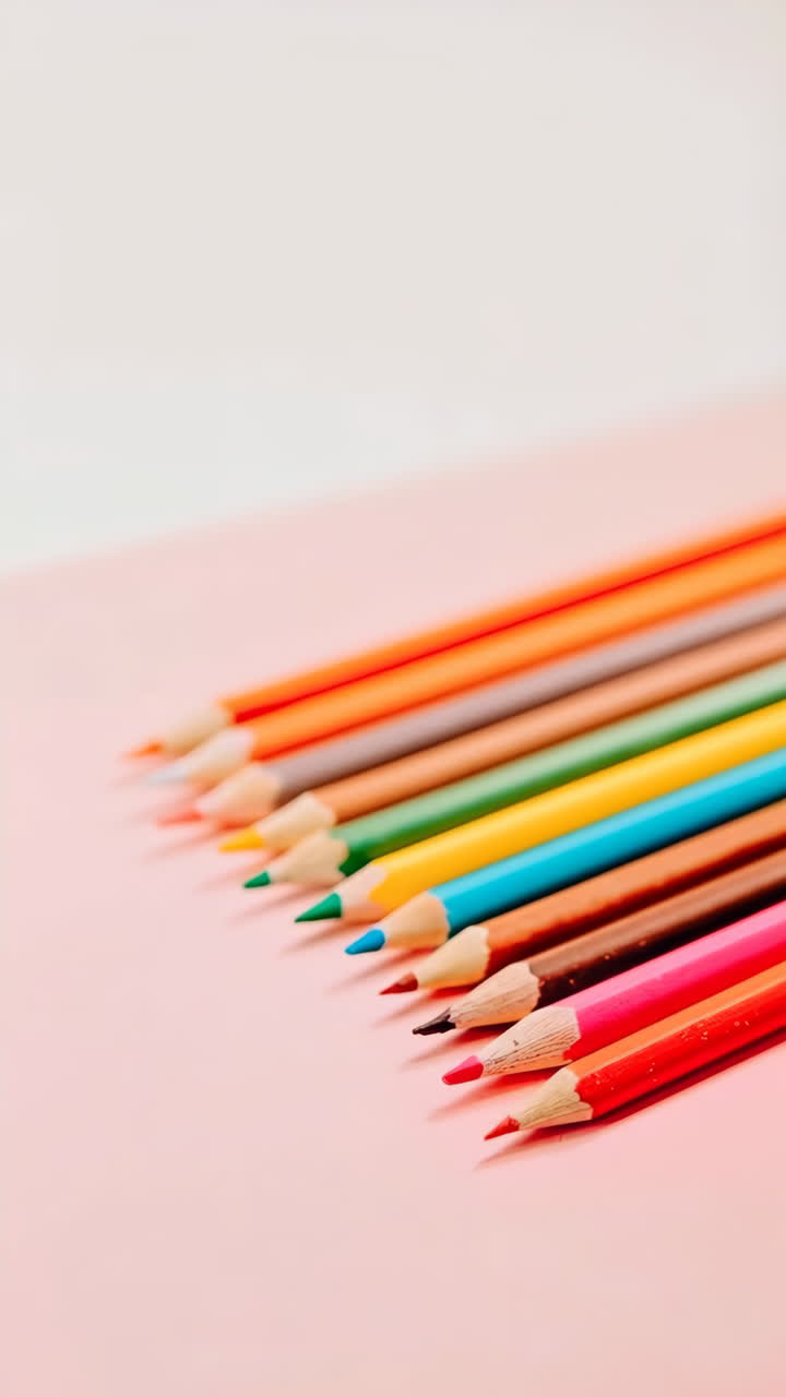 Colorful Pencils on a Pink Background