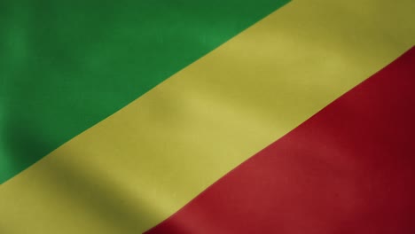 Flag-of-Republic-Congo,-slow-motion-waving