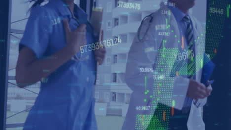 médico y enfermera corriendo juntos en el hospital