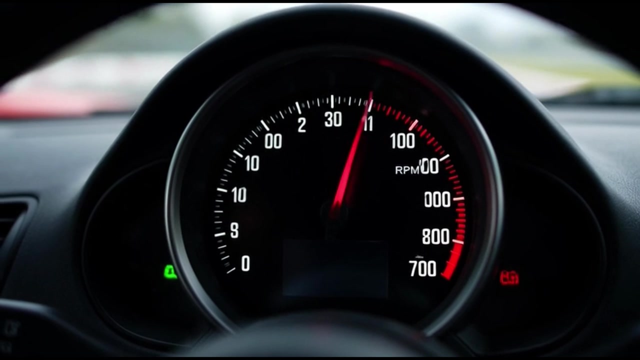 Car Tachometer Needle Rising During Acceleration