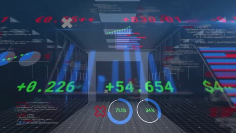 Animation-of-data-processing-and-diagram-over-server-room