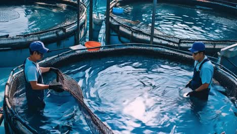 fish farming in large tanks