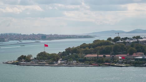 istanbul, turkey - october 29 ,2021: bosphorus and golden horn bay, aerial view. istanbul galata bridge at day. panorama istanbul