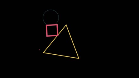 animation colorful geometric shape isolate on black background.