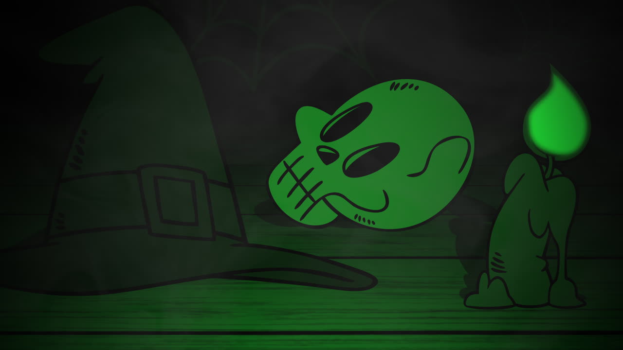animación de fondo de halloween con calavera 1