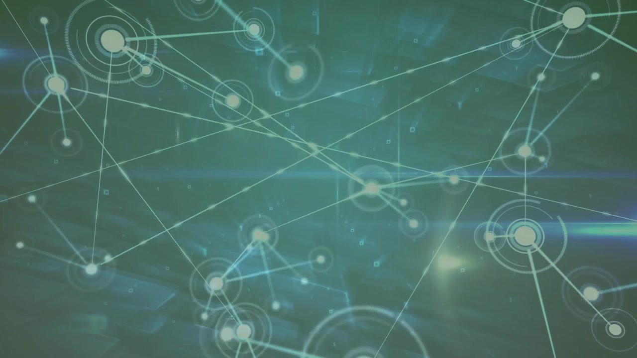 Futuristic Digital Network Expanding with Glowing Lines and Nodes