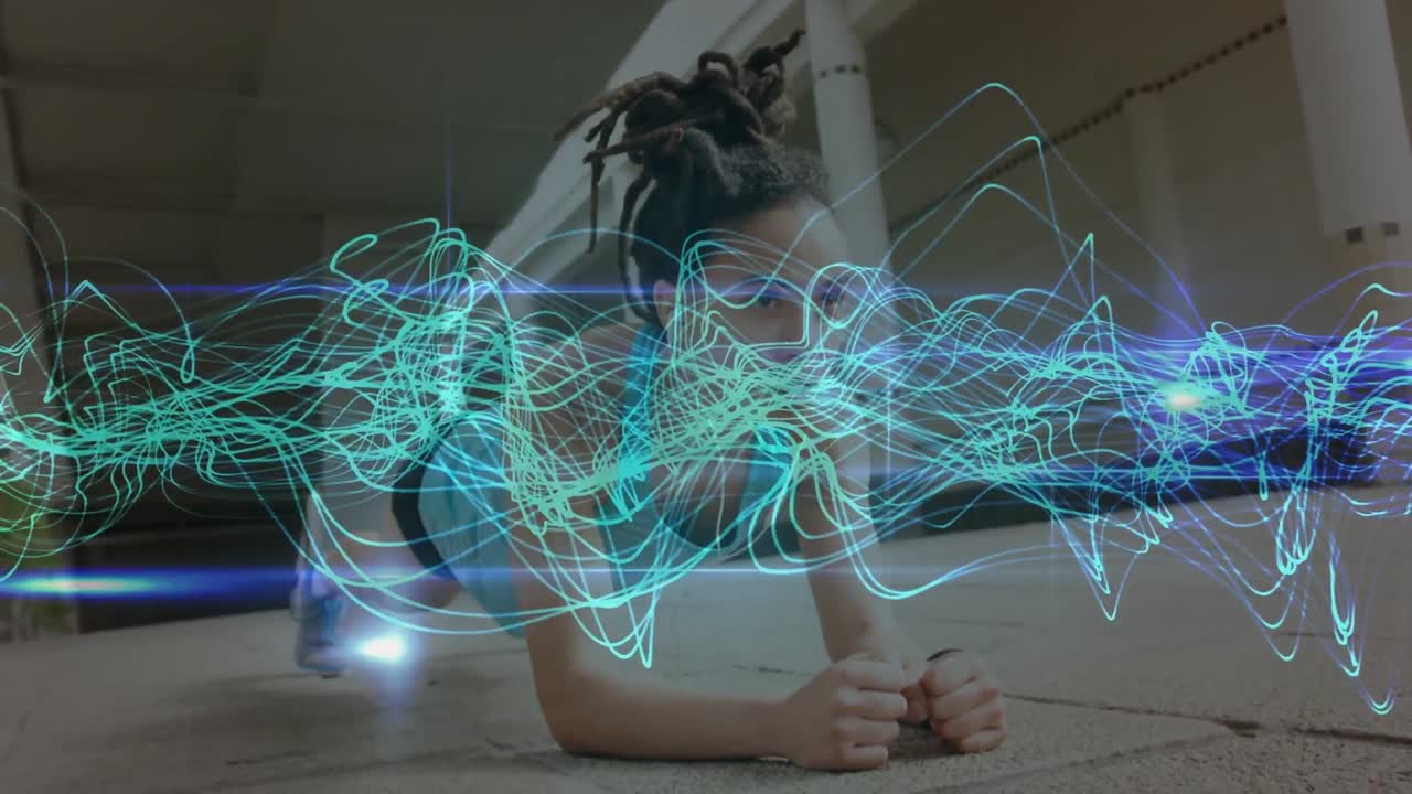 야외 운동을 하는 여성에 대한 연결 네트워크의 활성화