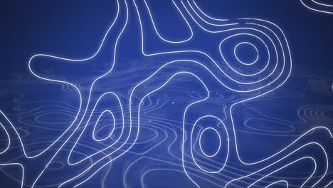 Wavy-lines-moving-against-blue-background