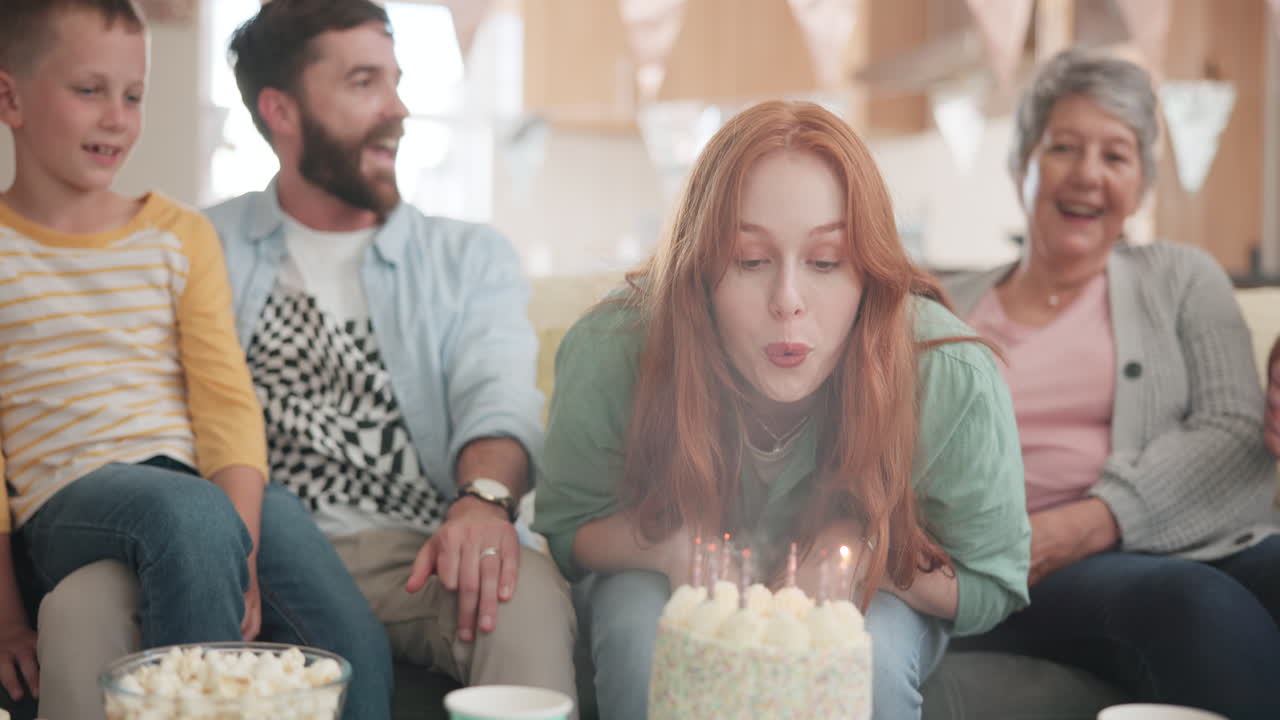 торт на день рождения, семья и мама