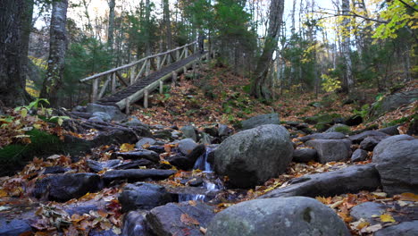 Man-running-down-the-stair-in-mountain