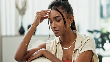 Depression,-woman-and-thinking-in-home-of-pain