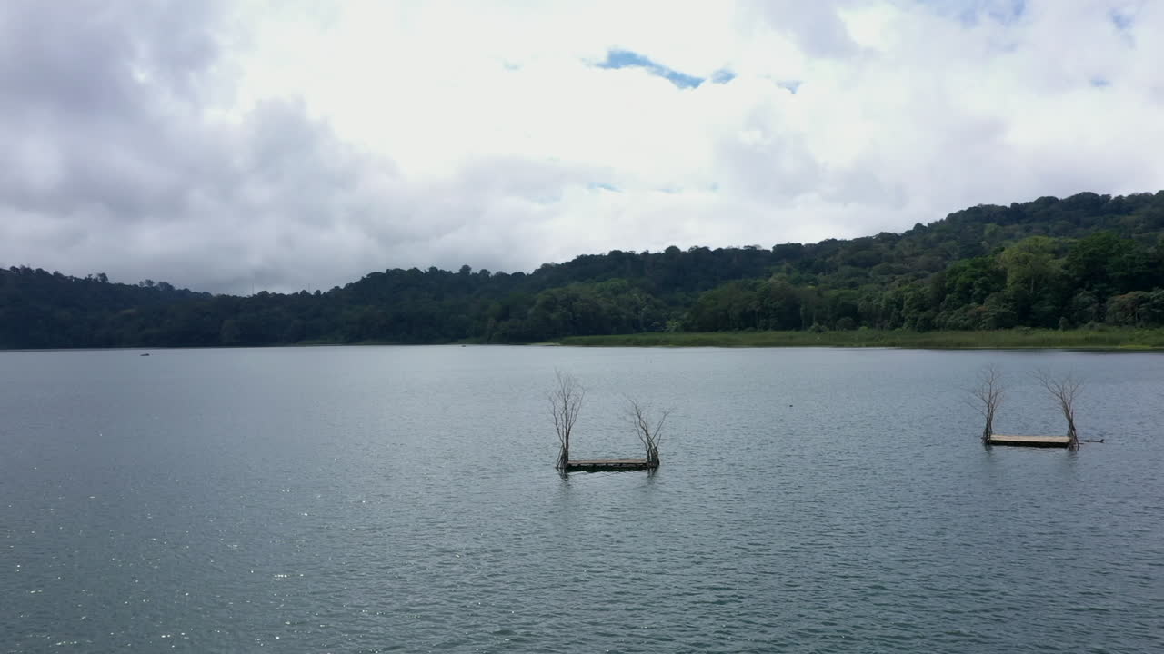 Mystic docks at Lake Tamblingan Bali drone reveal