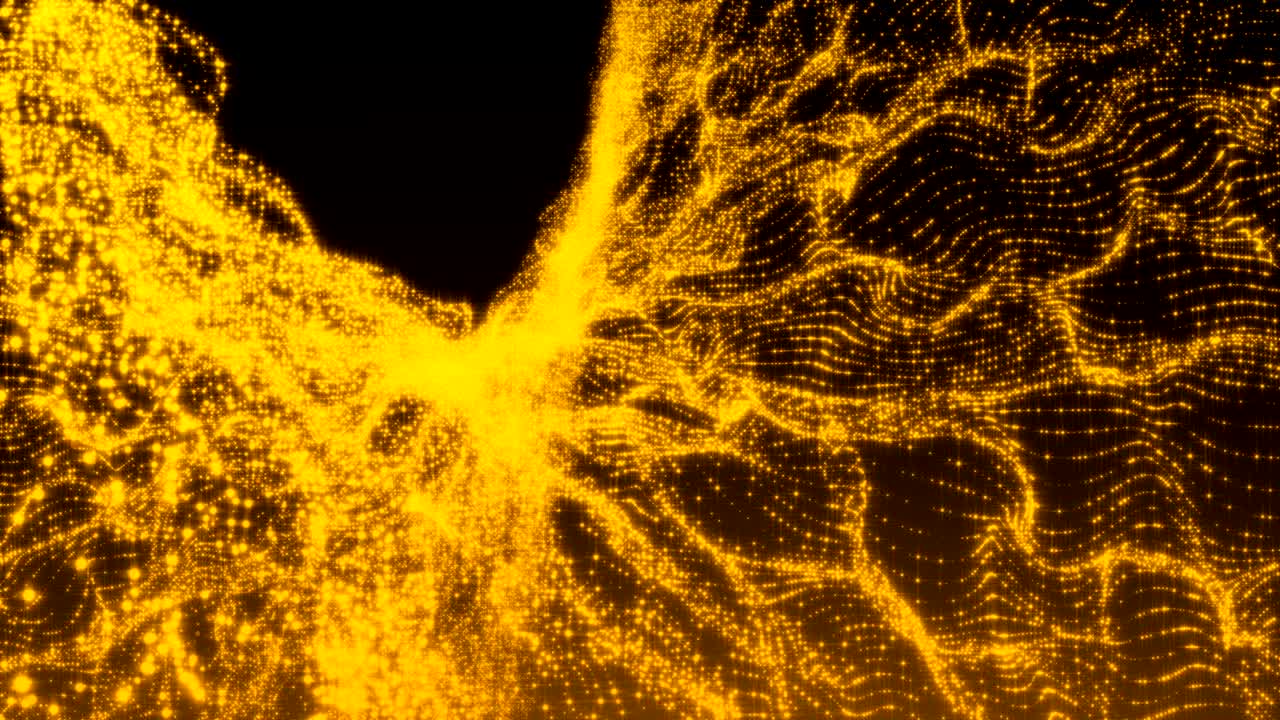 Luxurious gold sparkling particles wave background