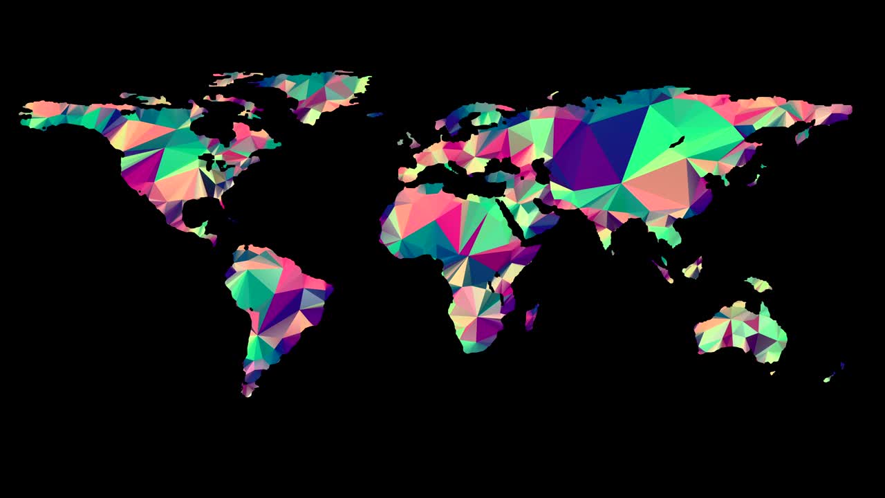 mapa de la tierra poligonal multicolor