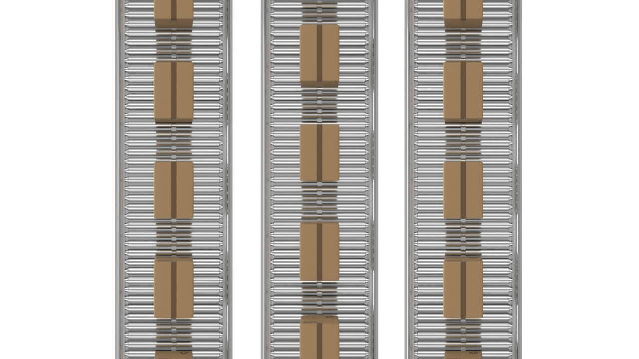 컨베이어 벨트 에 있는 패키지