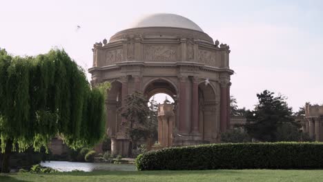 beautiful scenic view of the palace of fine arts in san francisco, california