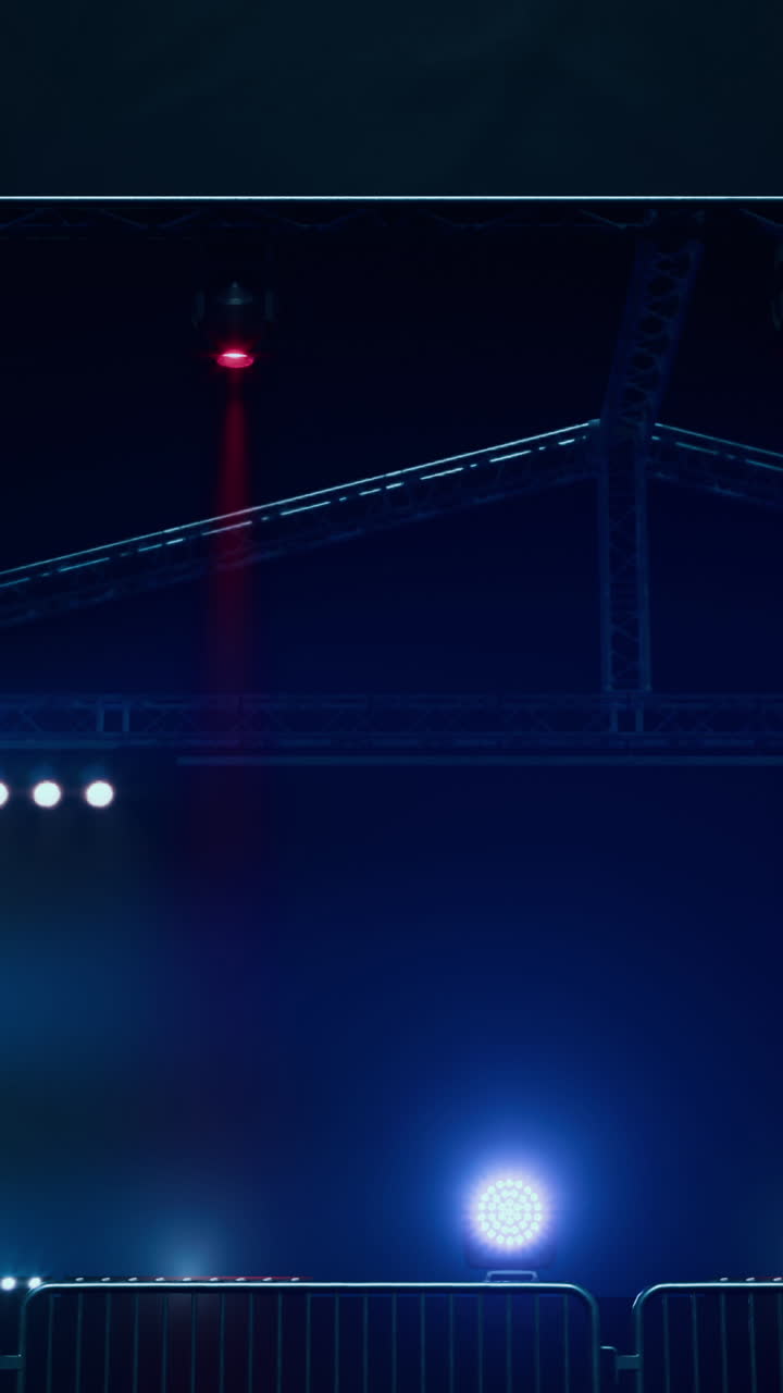 Empty Concert Stage Set Up At Night