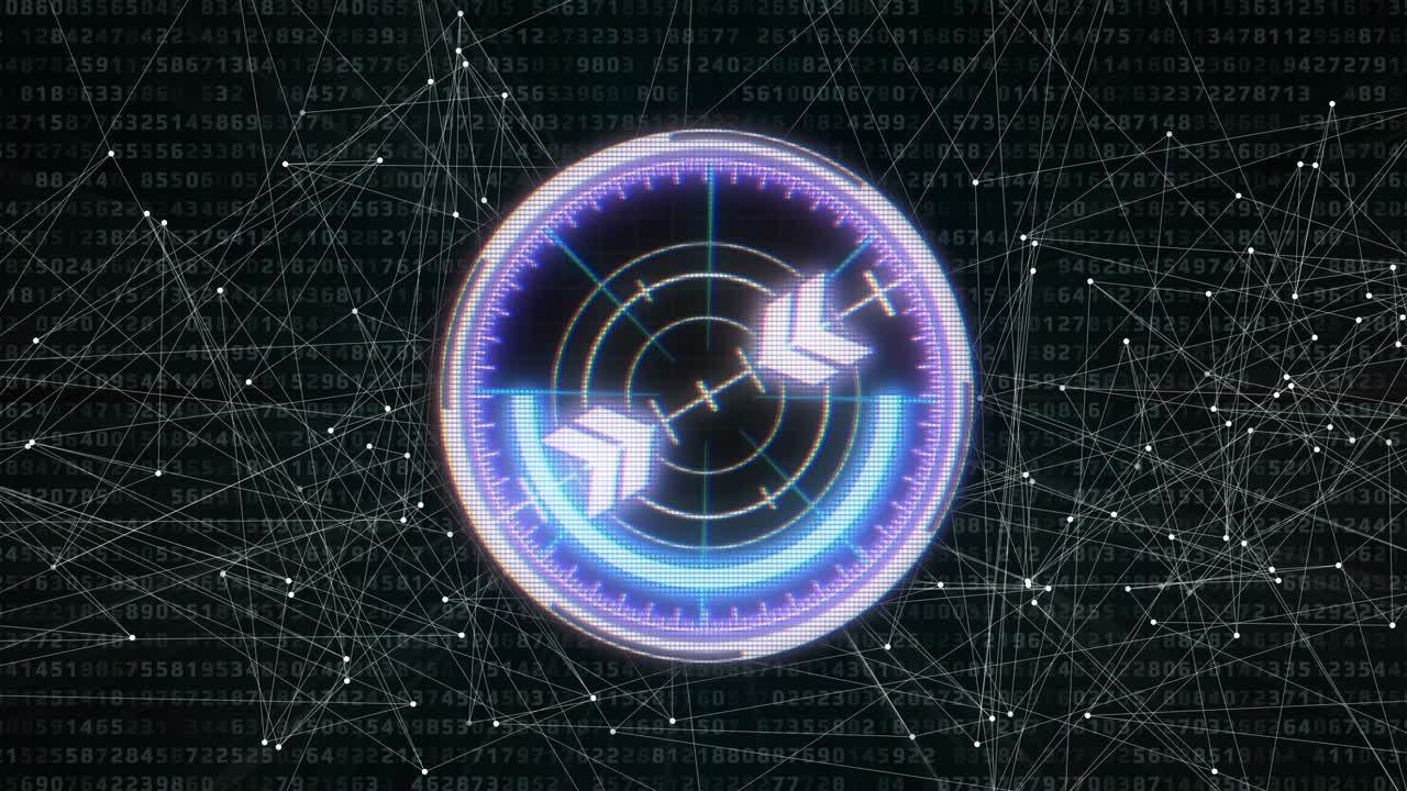 HUD Futuristic Spin Circle Element 4K Animation Target Point Scanning UI Interface.